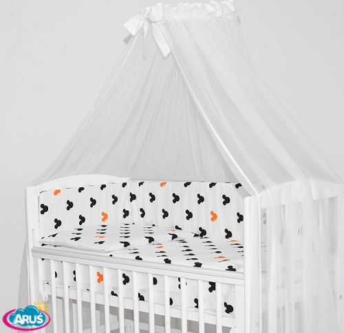 8 el. Pościel do łóżeczka Tobiasz (myszki pomarańczowe)