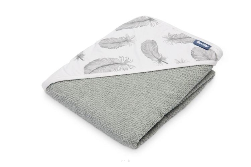 Sensillo okrycie kąpielowe ręcznik 100x100 bawełna (popielate +piórka)