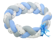 Warkocz ochraniacz do łóżeczka 210cm (popiel gwiazdki)