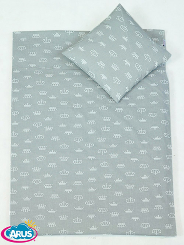 5 pościel do przedszkola 80*220 z workiem+gratis (białe korony na popielu)