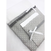 2 el.Pościel do łóżeczka 120x90 "Sweet" szaro białe bąbelki