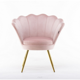 Fotel typu MUSZELKA kolor powder pink