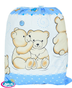 Worek na pościel do przedszkola (niebieskie teddy)