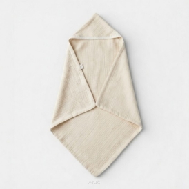 Okrycie kąpielowe muślinowe ręcznik z kapturkiem 80x80 (latte)