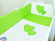 7 el.Pościel z aplikacją 120x90 "Grochy" (zielono biała)