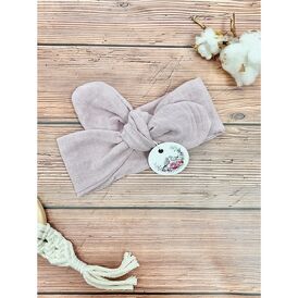 Opaska na główkę muślinowa (powder pink)