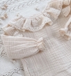 Koszula muślinowa z falbanką i koronką (waniliowy beż) - 4