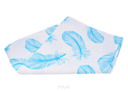 Pieluszka pielucha muślinowa (piórka niebieskie)