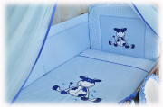 2 elementowa pościel HAFTOWANA (niebieska krówka)