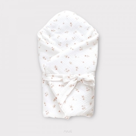 Rożek becik muślinowy, otulacz, kołderka, mata z wypełnieniem 4w1 (peony)