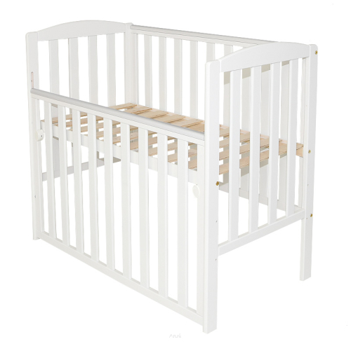 łóżeczko z opuszczanym bokiem tobiasz kolor biały