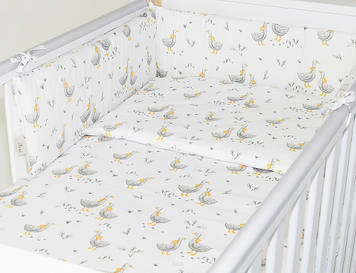 ARUŚ 5 el. pościel do łóżeczka 120*90 (171-gąski białe)