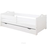 Łóżko dziecięce z szufladą z barierką 160X80 LUNA biała