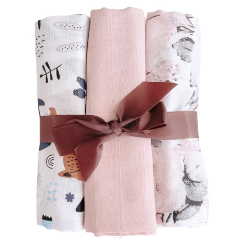 Pieluszki pieluchy muślinowe 3 sztuki (zestaw N)