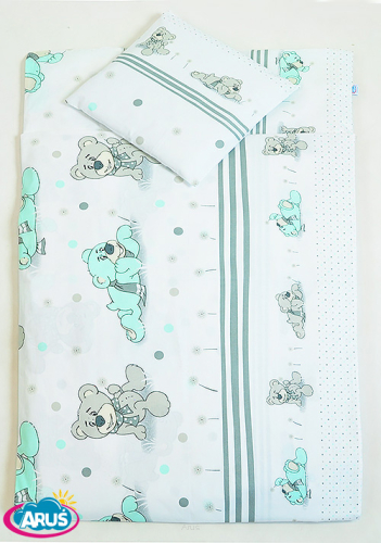 5 pościel do przedszkola 80*220 z workiem+gratis (miętowe misie dmuchawce)