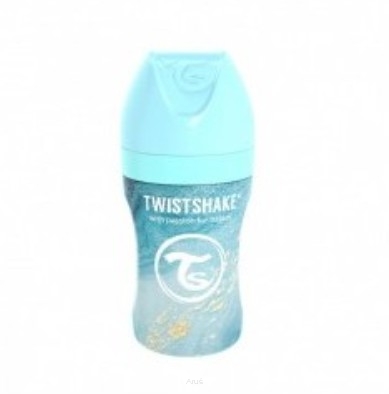 Twistshake Butelka antykolkowa ze stali nierdzewnej 260 ml Marble Blue