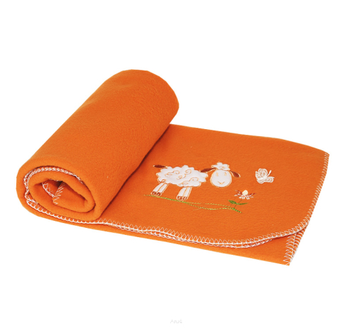 Koc kocyk polarowy 105x80 (pomarańczowa owieczka)