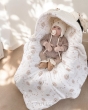 Otulacz śpiworek 90x90 z kapturkiem do fotelika muślin/bawełna (baranek+dmuchawce) - 2