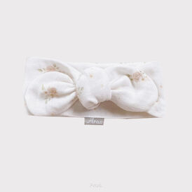 Opaska na główkę muślinowa (pastel roses)