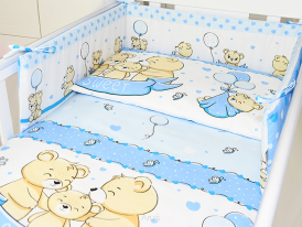 ARUŚ 5 el. pościel do łóżeczka 120*90 (179-niebieskie misie sweet)