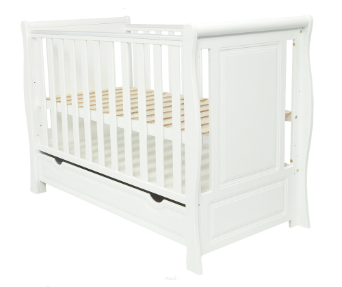 Łóżeczko z szufladą / tapczanik MEGAN II biała (pełna)