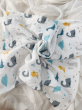 Prześcieradło muślinowe z gumką 120*60 (dinozaur szary z granatem) - 4