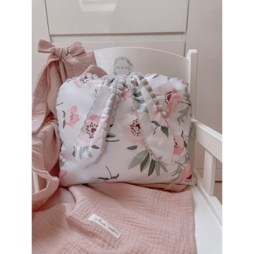 Poduszka przytulanka KRÓLIK (popiel minky +calineczka)