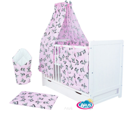 ARUŚ 6 el. pościel bawełniana 120*90 (135-rozowe male pandy)