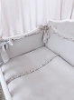 5 el. Pościel do łóżeczka z falbanką 120x90  popiel - 4