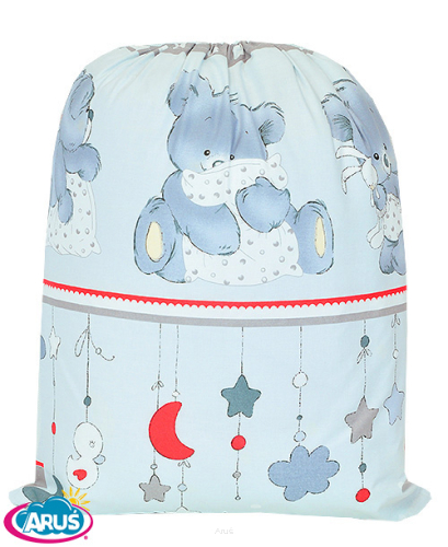 Worek na pościel do przedszkola (popielaty mis z podusia)