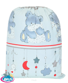 Worek na pościel do przedszkola (popielaty mis z podusia)