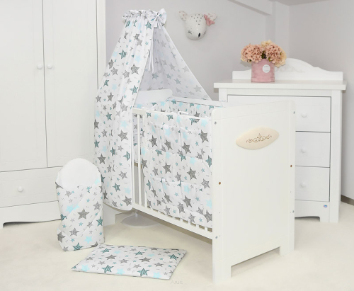 ARUŚ 4 el. pościel do łóżeczka 120*90 (149-gwiazdki mietowe)