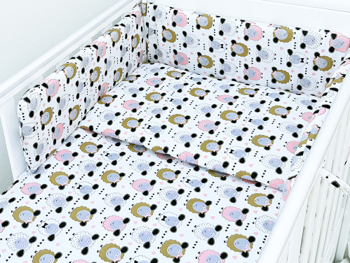 ARUŚ 2 el. pościel do łóżeczka 120*90 (127-małe baranki)