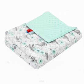 Koc kocyk pled pledzik MINKY 75x100 (mięta +garden miętowy)