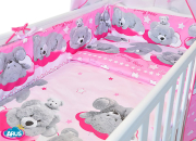 ARUŚ 7 el. pościel do łóżeczka 120*90 (105-funny bear rozowy)