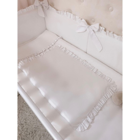 5 el. Pościel do łóżeczka z falbanką 120x90 biała