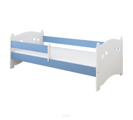 Łóżko dziecięce z barierką 160X80 SANDY biało niebieska