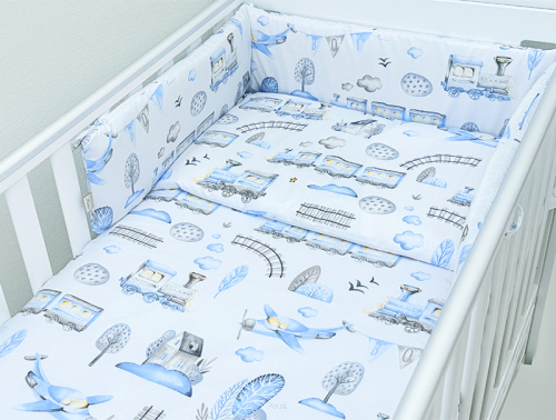 ARUŚ 3 el. pościel do łóżeczka 120*90 (194-popielata ciuchcia)