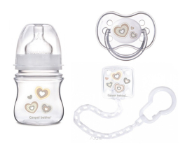 Canpol butelka smoczek łańcuszek Zestaw Newborn (beżowy)