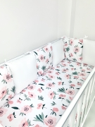 8 el.Pościel do łóżeczka 120x90 "MODUŁOWA" (calineczka +biały gładki)