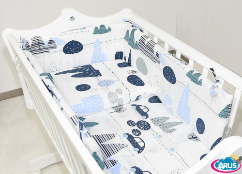 3 el. pościel do kołyski (samochody w górach)