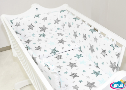 3 el. pościel do kołyski (gwiazdy mietowe)