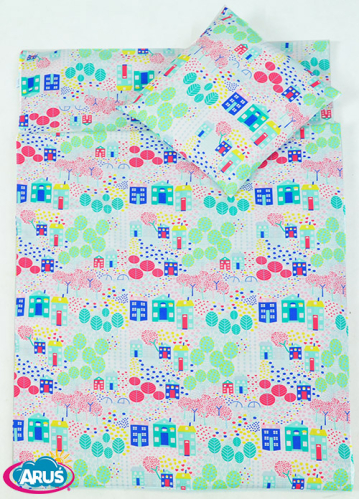 5 pościel do przedszkola 80*220 z workiem+gratis (kolorowe domki)