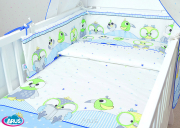 ARUŚ 3 el. pościel do łóżeczka 120*90 (29-niebieskie sowy NOWE)