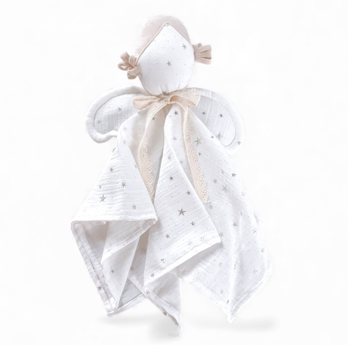 Przytulanka muślinowa dla niemowląt Aniołek Sofi +opcja haftu