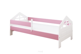 Łóżko dziecięce z barierką 160X80 BONNIE biało różowy