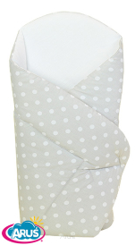 Rożek becik usztywniony zapinany na rzep (popielate grochy)