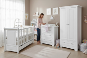 Zestaw mebli SOPHIE 3 biały : łóżeczko z szufladą + komoda z przewijakiem +szafa