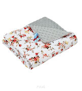 Koc kocyk pled pledzik MINKY 75x100 (popiel +dzika róża)