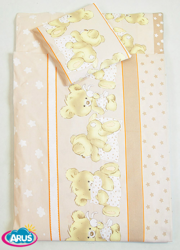 5 pościel do przedszkola 80*220 z workiem+gratis (beżowy miś z podusią)